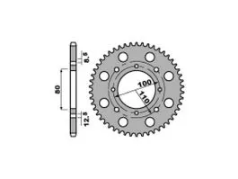 PBR 819 CORONA TRASMISSIONE PASSO 520 / 37 DENTI IN ACCIAIO