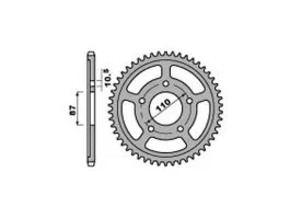 PBR 821 CORONA TRASMISSIONE PASSO 532 / 42 DENTI IN FERRO