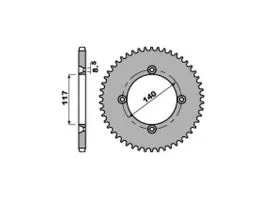 PBR 831 CORONA TRASMISSIONE PASSO 428 / 46 DENTI IN ACCIAIO