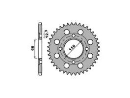 PBR 849 CORONA TRASMISSIONE PASSO 530 / 38 DENTI IN ACCIAIO