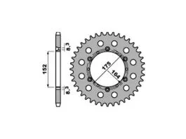 PBR 856 CORONA TRASMISSIONE PASSO 520 / 40 DENTI IN ACCIAIO