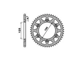 PBR 899 CORONA TRASMISSIONE PASSO 520 / 38 DENTI IN ACCIAIO