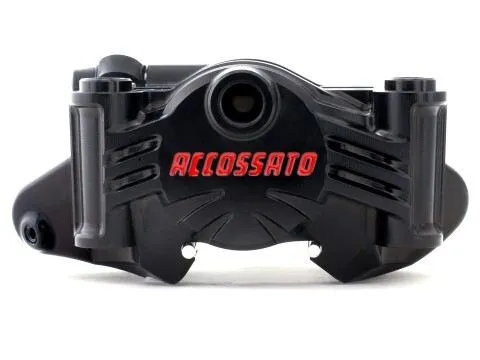 Pinza freno radiale monoblocco ricavata dal pieno Accossato Ossidata Nera interasse 69.5mm