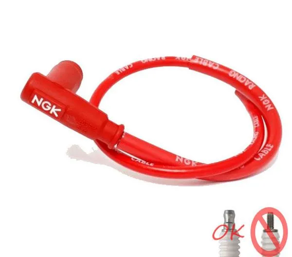 Pipetta RACING NGK 90° con cavo e attacco per candele con terminale a oliva modello CR6