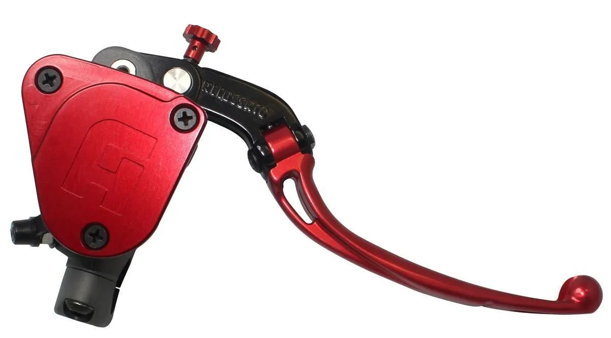 Pompa freno radiale Accossato 16x16 con serbatoio integrato e leva snodata colorata