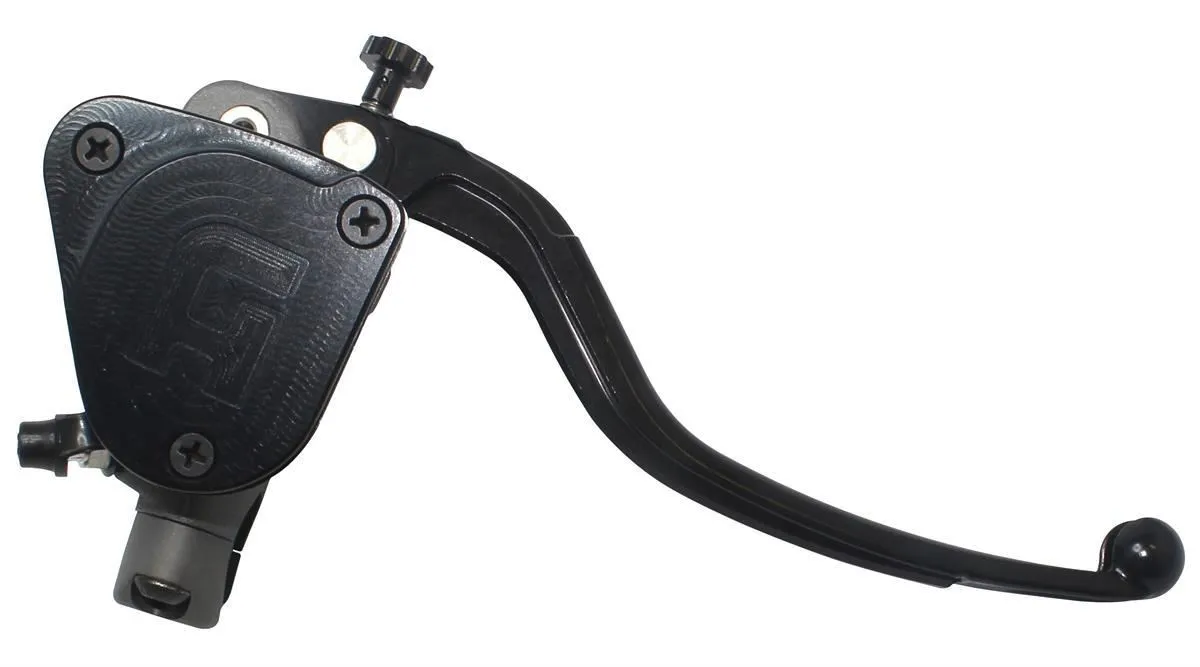 Pompa freno radiale Accossato 16x18 con serbatoio integrato e leva fissa colorata