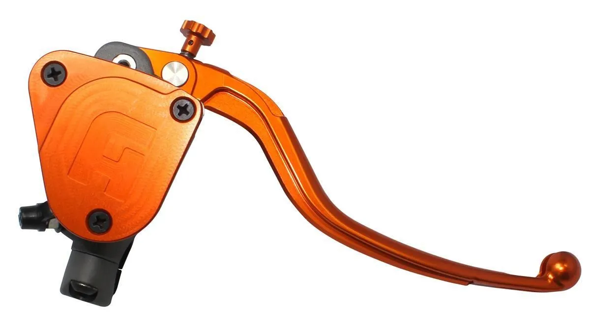 Pompa freno radiale Accossato 19x18 con serbatoio integrato e leva fissa colorata