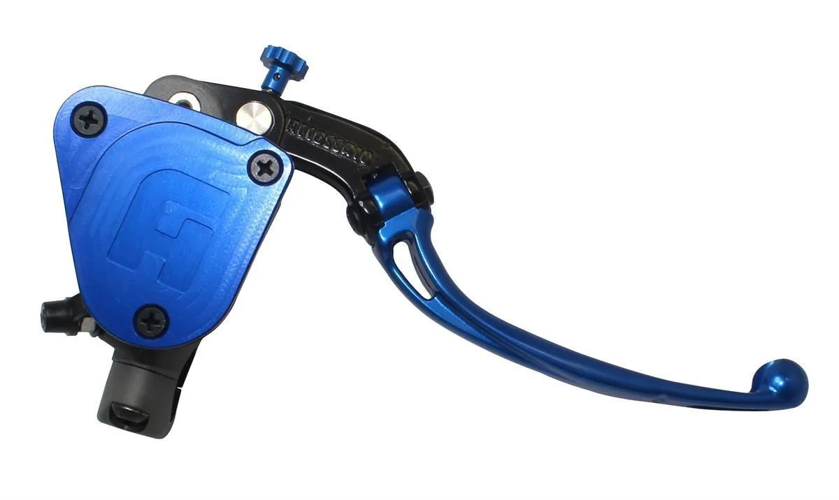 Pompa freno radiale Accossato 19x18 con serbatoio integrato e leva snodata colorata