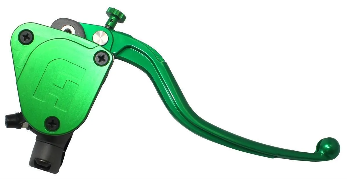 Pompa freno radiale Accossato 19x19 con serbatoio integrato e leva fissa colorata