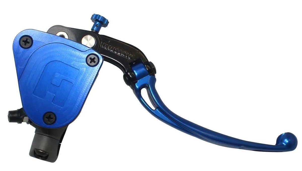 Pompa freno radiale Accossato 19x19 con serbatoio integrato e leva snodata colorata