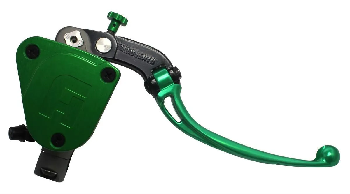 Pompa freno radiale Accossato PRS 3 interassi regolabili 19X17-18-19 con serbatoio integrato e leva colorata