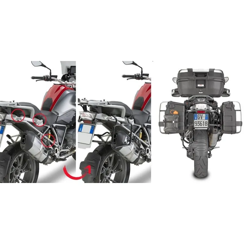PORTAVALIGIE LATERALE GIVI AD ATTACCO RAPIDO PER VALIGIE LATERALI MONOKEY BMW R 1250 GS 2018-2020