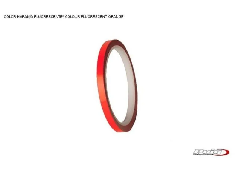 Profili ruota Puig arancio fluo - senza applicatore, kit 2 ruote - dimensioni: 7x6 mm - gomme 16-18 - cod. 2568t