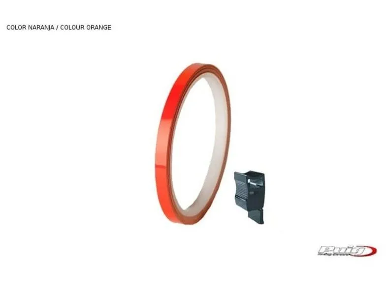 Profili ruota Puig arancione ktm - striscia con applicatore - un kit utilizzabile 2 ruote - dimensioni: 7x6 mm - gomme 16-18 -
