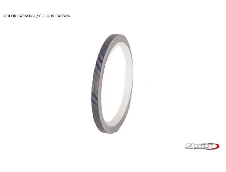 Profili ruota Puig carbon look - senza applicatore, kit 2 ruote - dimensioni: 7x6 mm - gomme 16-18 - cod. 2568c