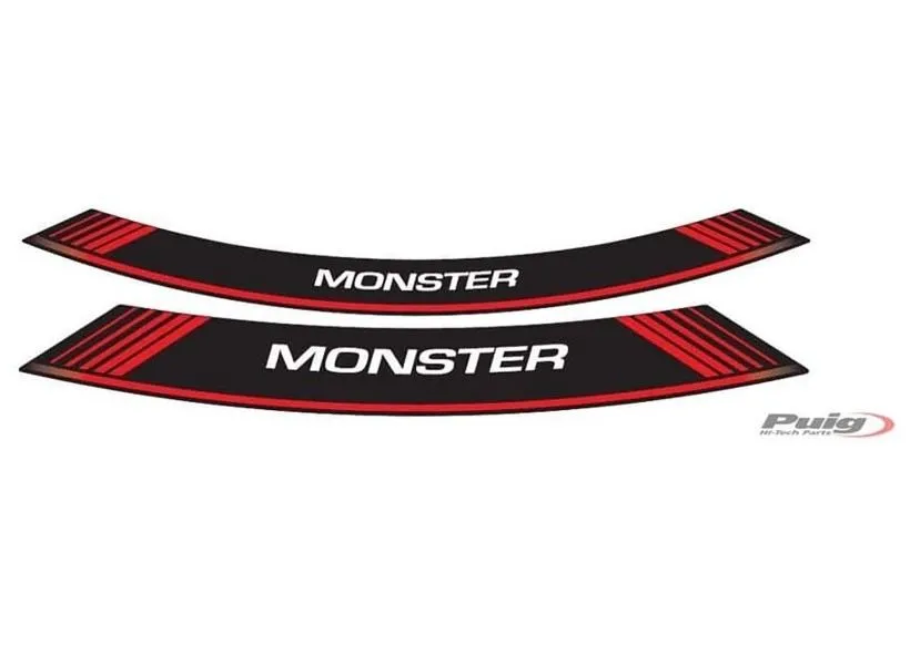 Profili ruota Puig ducati monster rosso - il set consiste di 8 strisce adesive - cod. 5527r