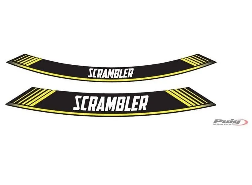 Profili ruota Puig ducati scrambler giallo - il set consiste di 8 strisce adesive - cod. 9134g