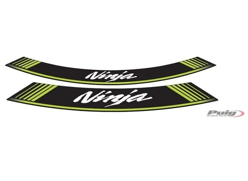 Profili ruota Puig kawasaki ninja verde - il set consiste di 8 strisce adesive - cod. 5528v