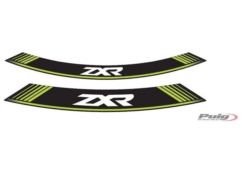 Profili ruota Puig kawasaki zxr verde - il set consiste di 8 strisce adesive - cod. 9292v