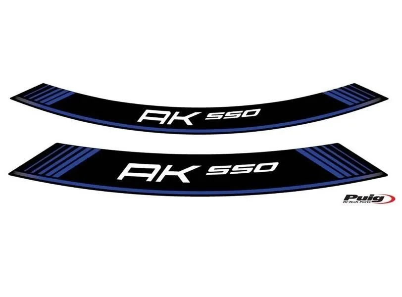 Profili ruota Puig kymco ak 550 blu - il set consiste di 8 strisce adesive - cod. 9630a