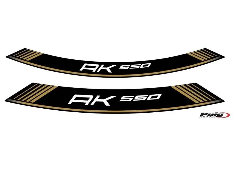 Profili ruota Puig kymco ak 550 oro - il set consiste di 8 strisce adesive - cod. 9630o