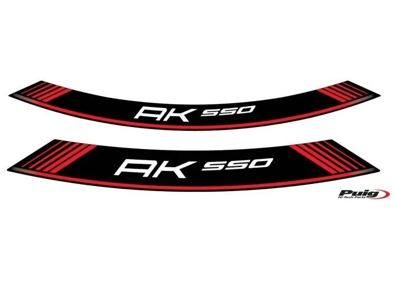 Profili ruota Puig kymco ak 550 rosso - il set consiste di 8 strisce adesive - cod. 9630r