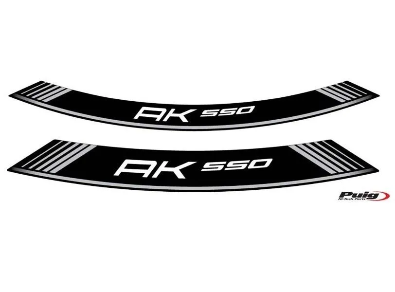 Profili ruota Puig kymco ak 550 silver - il set consiste di 8 strisce adesive - cod. 9630p