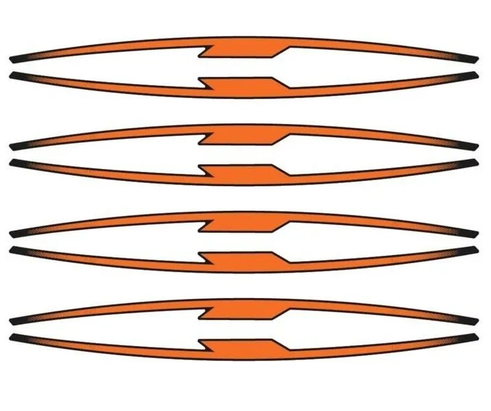 Profili ruota Puig performance arancio fluo - kit con 16 strisce adesive, protegge la moto da graffi e raggi uv - cod. 21833t