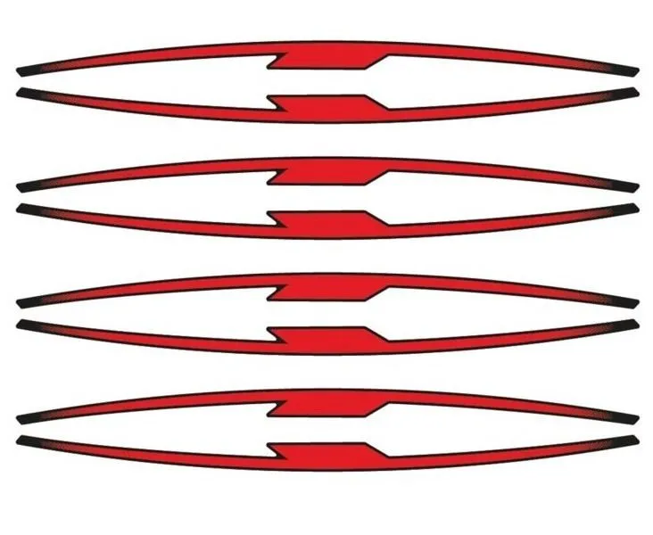Profili ruota Puig performance rosso fluo - kit con 16 strisce adesive, protegge la moto da graffi e raggi uv - cod. 21833r
