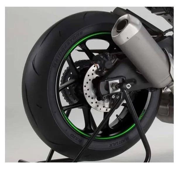 Profili ruota Puig premium verde fluo - kit con 8 strisce adesive, protegge la moto da graffi e raggi uv - cod. 8431v