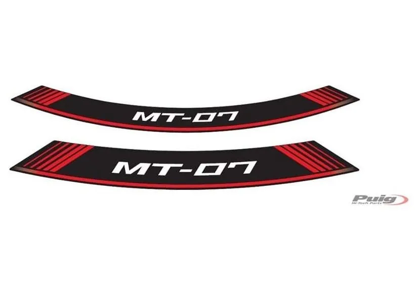 Profili ruota Puig yamaha mt-07 rosso - il set consiste di 8 strisce adesive - cod. 9136r