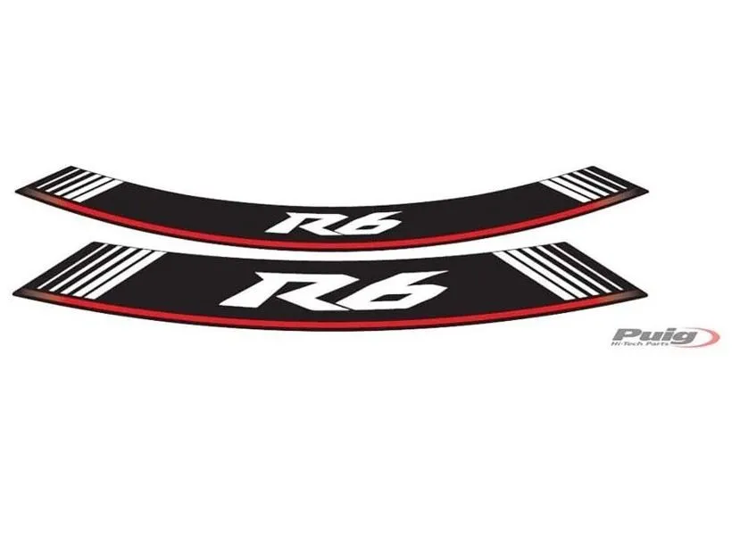 Profili ruota Puig yamaha yzf-r6 silver - il set consiste di 8 strisce adesive - cod. 5530p