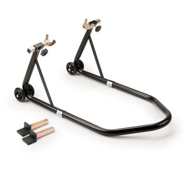 puig cavalletto posteriore con doppio braccio oscillante nero - provvisto di 4 ruote in nylon.