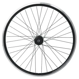 Ruota anteriore bici 26 mtb per freno v-brake alluminio nero doppia camera