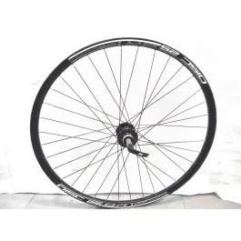 Ruota 27 mtb nera posteriore - mozzo filettato - per freno a disco 6 fori