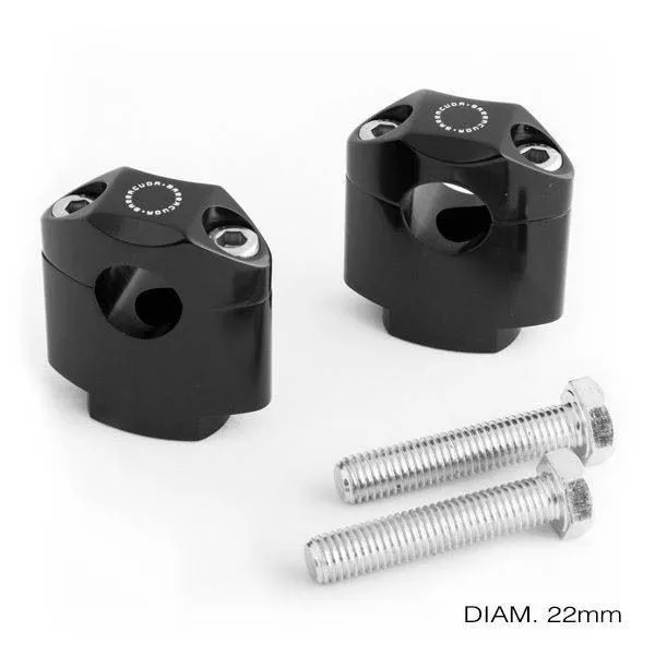 Risers Barracuda per manubrio da 22mm in ergal ricavati dal pieno alti 42mm