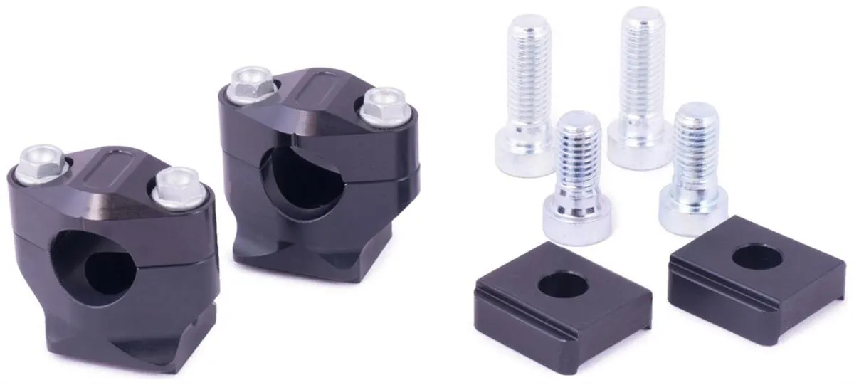 Risers Xtrig per manubrio da 22mm Fix-System in alluminio anodizzato nero per piastre XTRIG viti M12