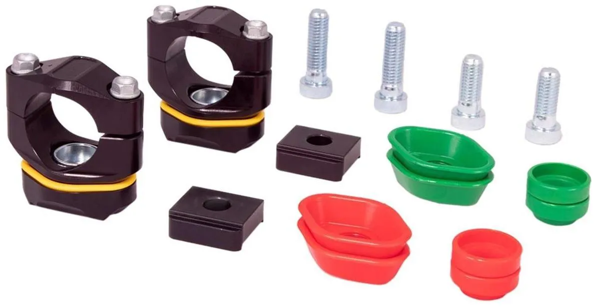 Risers Xtrig per manubrio da 28.6mm FlexFix in alluminio anodizzato nero per piastre XTRIG viti M12