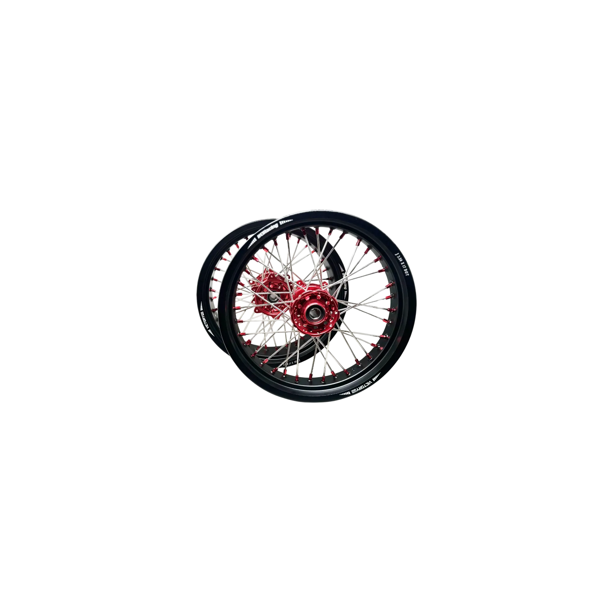 Ruote motard VictoryMX series V3 17" rosse | Yamaha YZ 125 Fantic XX XE 125