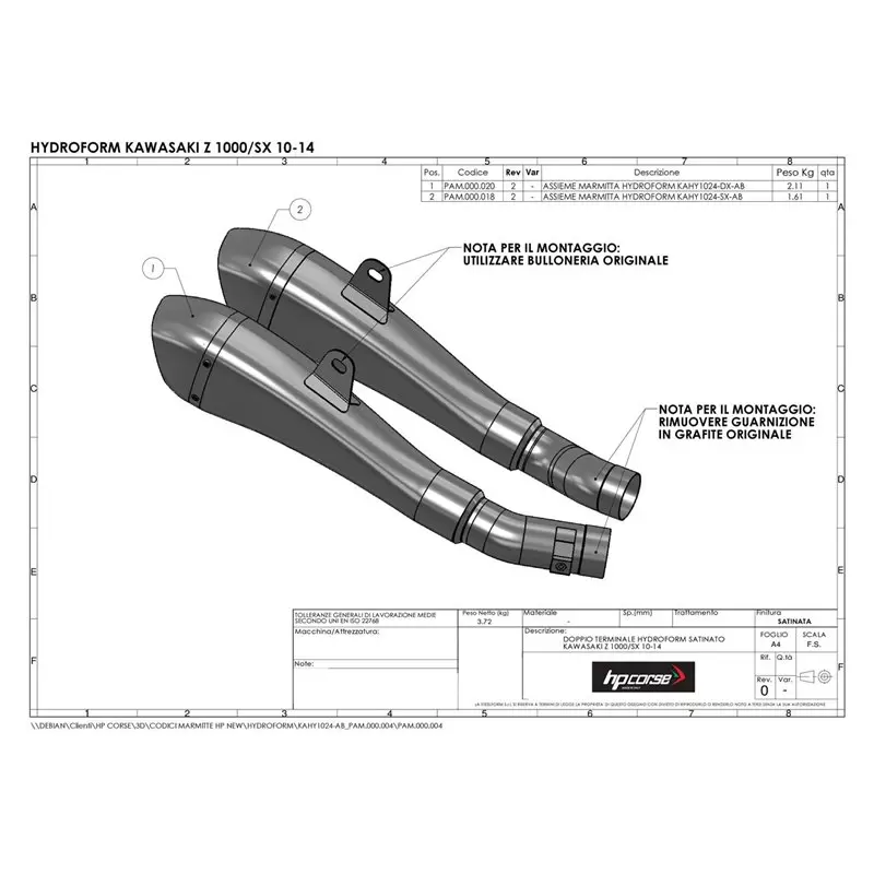 Scarico Hp Corse Kawasaki Z1000
