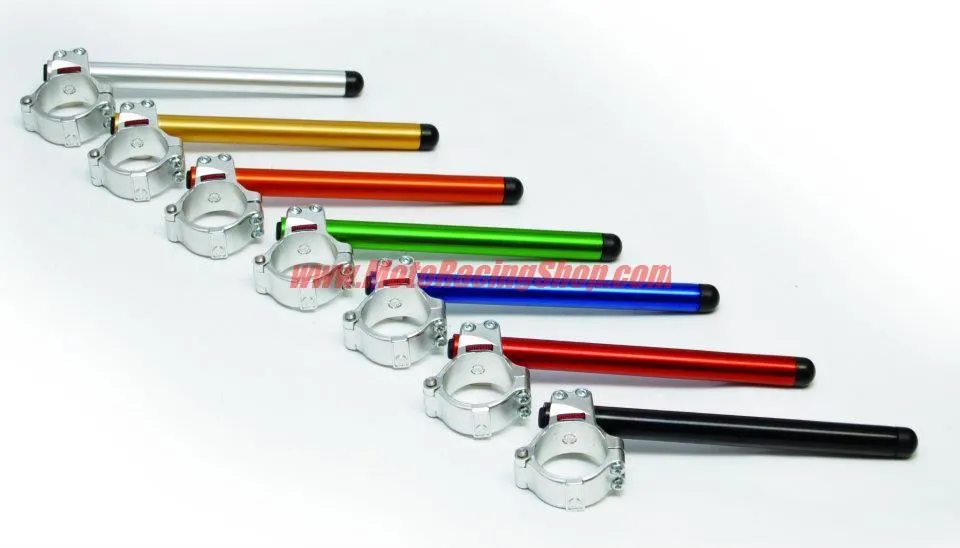 Semimanubri racing in alluminio Accossato con morsetto Argento