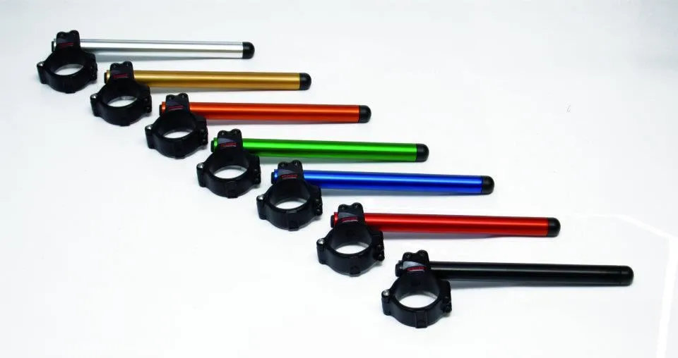 Semimanubri racing in alluminio Accossato con morsetto Nero