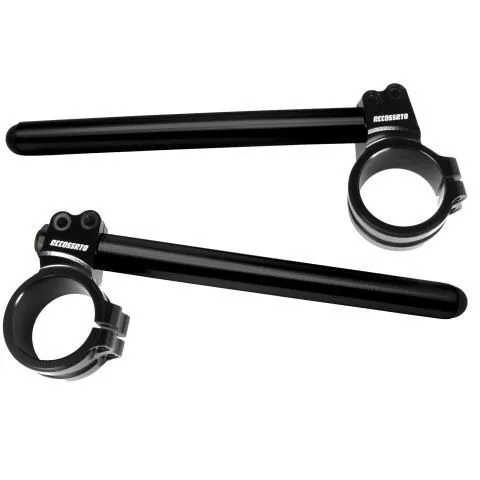 Semimanubri racing in alluminio Accossato con morsetto Nero rialzati 10mm diametro 50