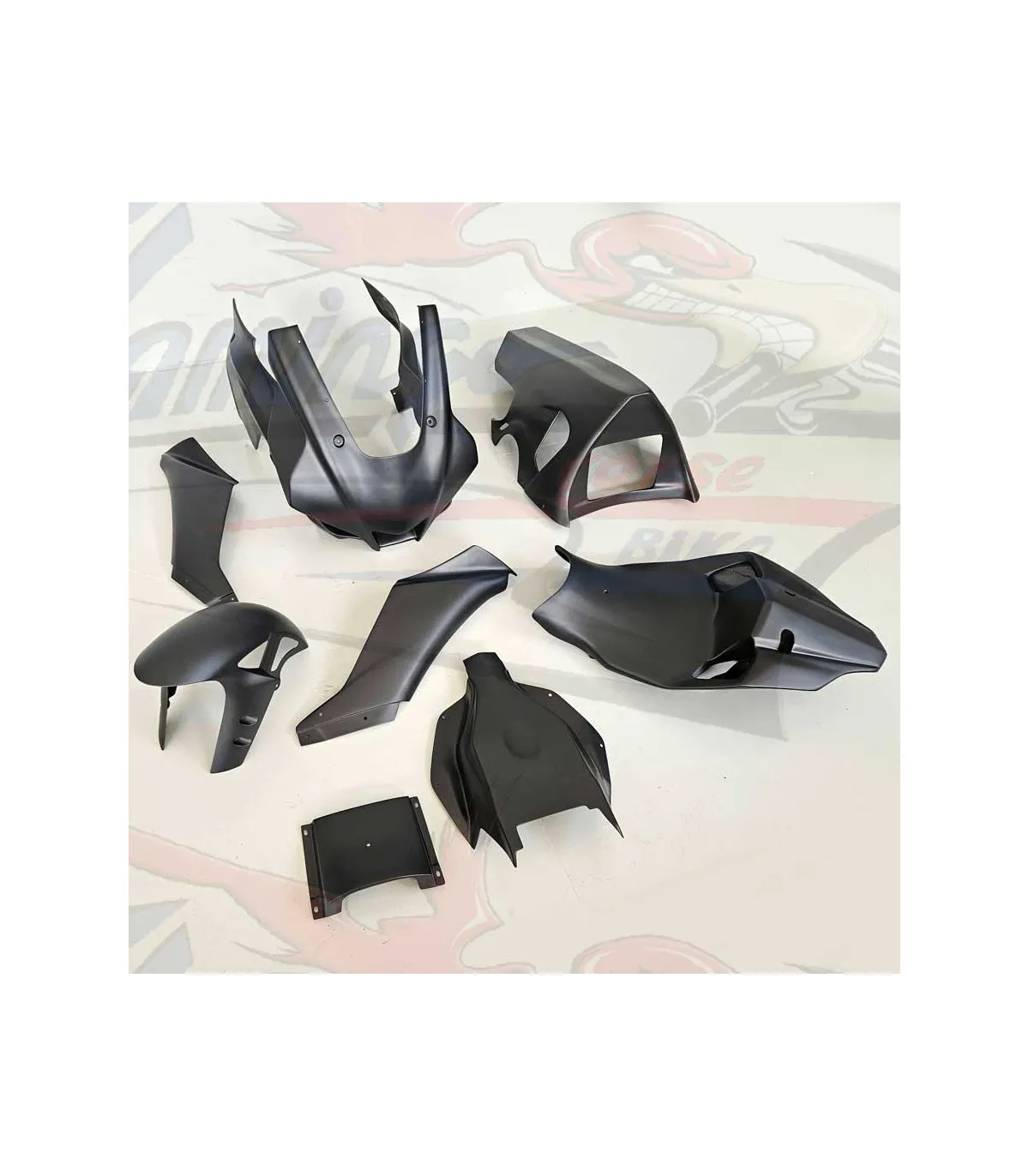 SET CARENATURA COMPLETA NERO OPACO FLAMINGO DESIGN PER YAMAHA R1 2020-2024