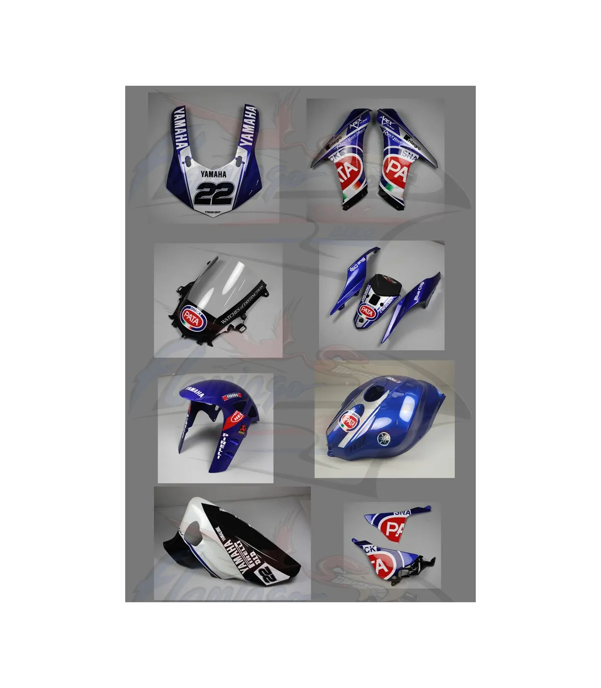 SET CARENATURA STRADALE REPLICA PATA 2017 MODELLO PLUS FLAMINGO PER YAMAHA R1 2015-2019