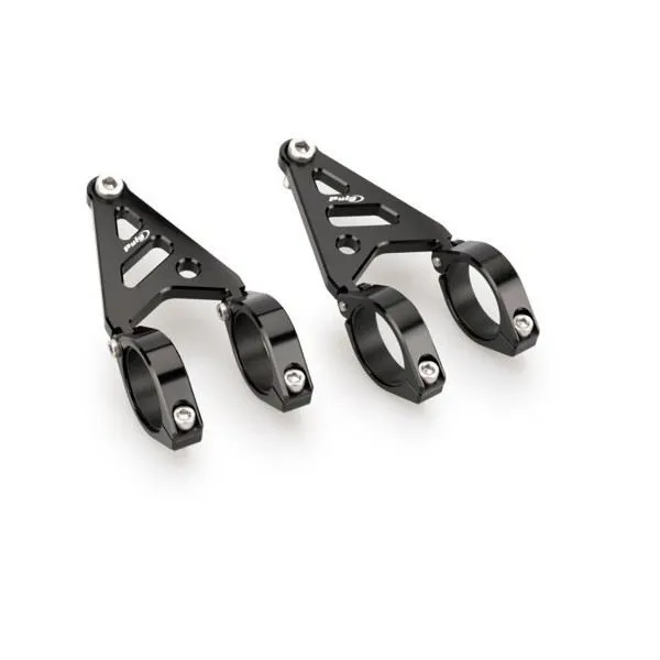 Set morsetti e supporto Puig per fari a led lumen colore nero - cod. 20877n - diametro: 38-41 cm.