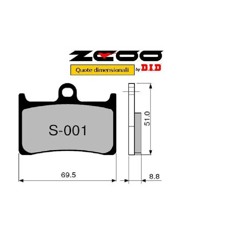 SET PASTIGLIE FRENO ANTERIORI CARBON-CERAMIC ZCOO S001-EXC YAMAHA MT-09 2017-2020