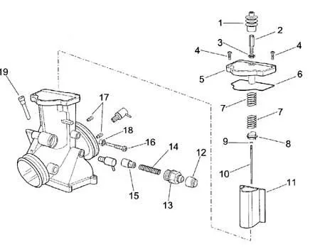 Spillo conico standard 6GH 8 55 per carburatore Mikuni Aprilia RS 250 95-04