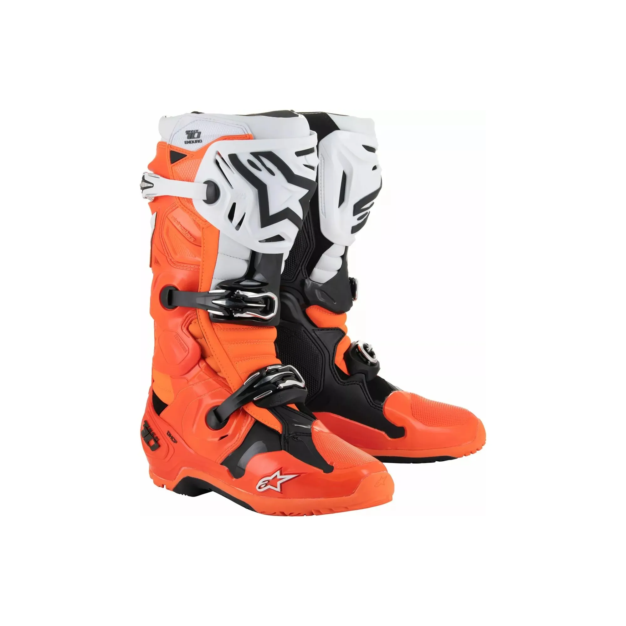 Stivali Alpinestars tech 10 enduro Arancione Fluo Nero Bianco