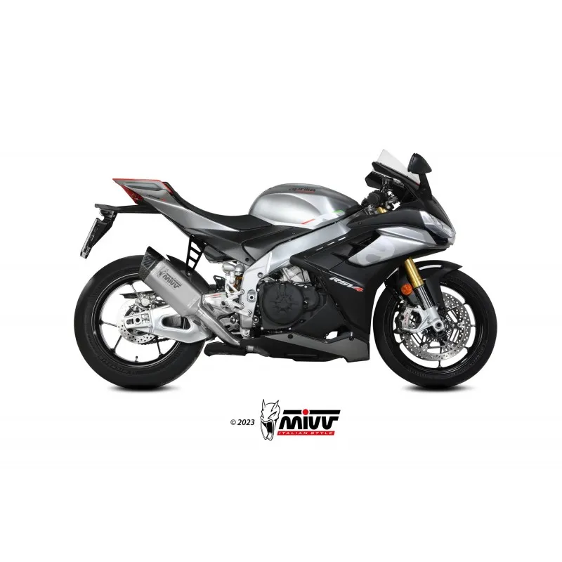 TERMINALE MIVV SR-1 APRILIA RSV4 2021-2024, NON OMOLOGATO TITANIO/CARBONIO